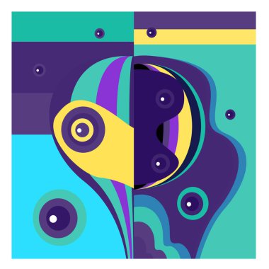 Kaynak için vektör renkli geometrik ve eğri arkaplan deseni