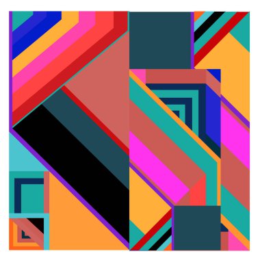 Kaynak için vektör renkli geometrik ve eğri arkaplan deseni