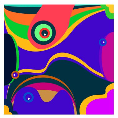 Kaynak için vektör renkli geometrik ve eğri arkaplan deseni