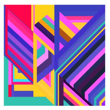 Kaynak için vektör renkli geometrik ve eğri arkaplan deseni