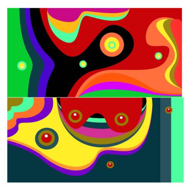 Kaynak için vektör renkli geometrik ve eğri arkaplan deseni