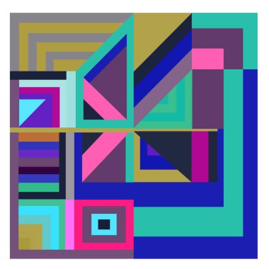 Kaynak için vektör renkli geometrik ve eğri arkaplan deseni