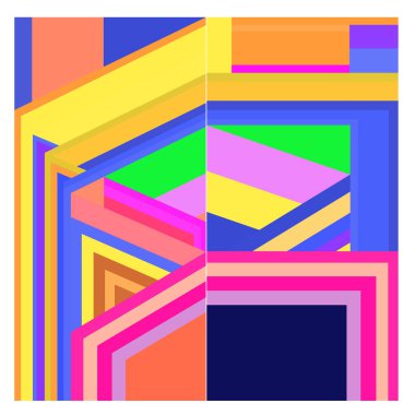 Kaynak için vektör renkli geometrik ve eğri arkaplan deseni