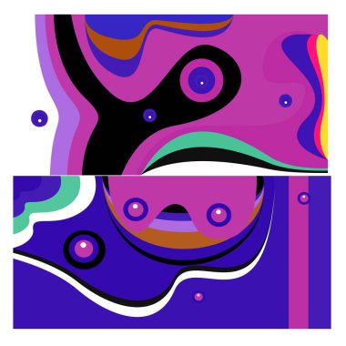 Kaynak için vektör renkli geometrik ve eğri arkaplan deseni