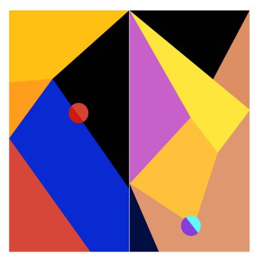 Kaynak için vektör renkli geometrik ve eğri arkaplan deseni