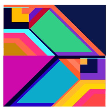 Kaynak için vektör renkli geometrik ve eğri arkaplan deseni