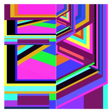 Kaynak için vektör renkli geometrik ve eğri arkaplan deseni