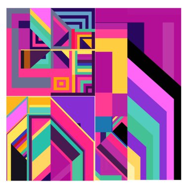 Kaynak için vektör renkli geometrik ve eğri arkaplan deseni