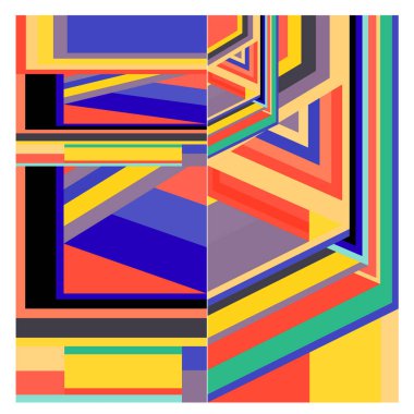 Kaynak için vektör renkli geometrik ve eğri arkaplan deseni