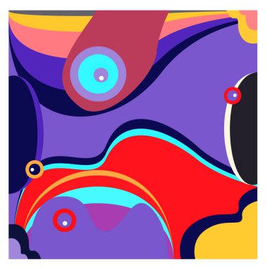 Kaynak için vektör renkli geometrik ve eğri arkaplan deseni