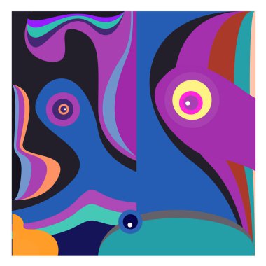 Kaynak için vektör renkli geometrik ve eğri arkaplan deseni