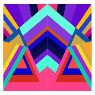 Kaynak için vektör renkli geometrik ve eğri arkaplan deseni