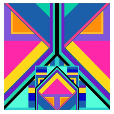 Kaynak için vektör renkli geometrik ve eğri arkaplan deseni