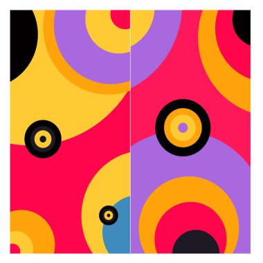 Kaynak için vektör renkli geometrik ve eğri arkaplan deseni