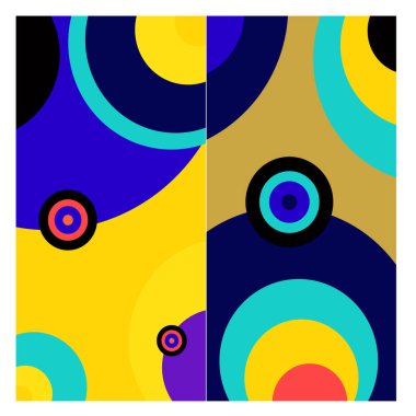 Kaynak için vektör renkli geometrik ve eğri arkaplan deseni