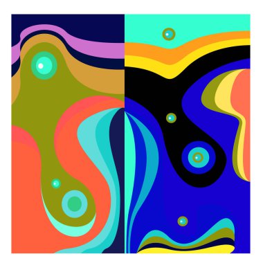 Kaynak için vektör renkli geometrik ve eğri arkaplan deseni