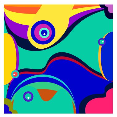 Kaynak için vektör renkli geometrik ve eğri arkaplan deseni