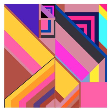 Kaynak için vektör renkli geometrik ve eğri arkaplan deseni