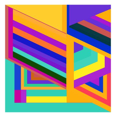 Kaynak için vektör renkli geometrik ve eğri arkaplan deseni