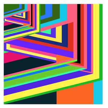 Kaynak için vektör renkli geometrik ve eğri arkaplan deseni