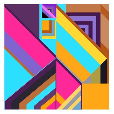 Kaynak için vektör renkli geometrik ve eğri arkaplan deseni