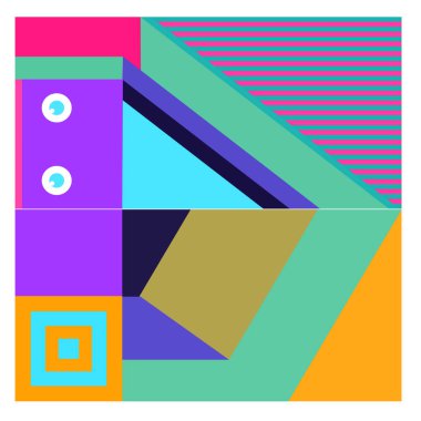 Kaynak için vektör renkli geometrik ve eğri arkaplan deseni