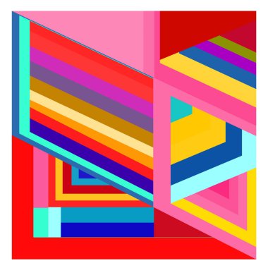 Kaynak için vektör renkli geometrik ve eğri arkaplan deseni