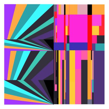 Kaynak için vektör renkli geometrik ve eğri arkaplan deseni