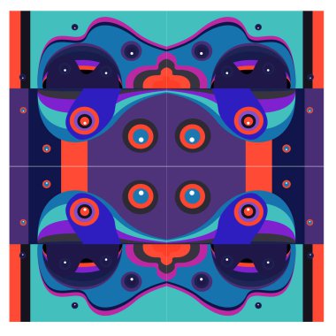 Kaynak için vektör renkli geometrik ve eğri arkaplan deseni