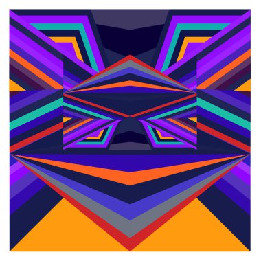 Kaynak için vektör renkli geometrik ve eğri arkaplan deseni