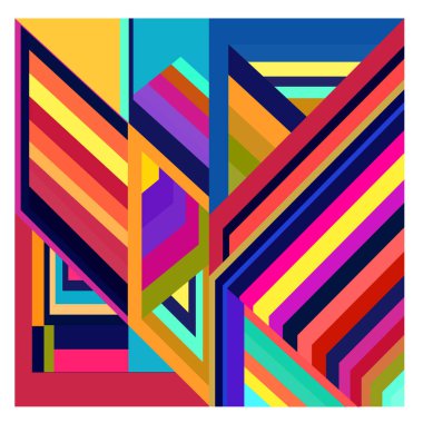 Kaynak için vektör renkli geometrik ve eğri arkaplan deseni