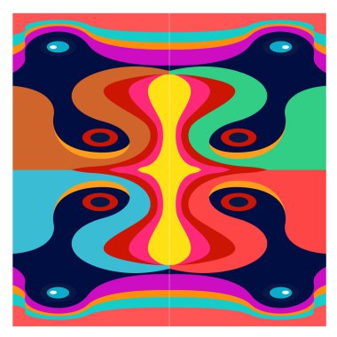 Kaynak için vektör renkli geometrik ve eğri arkaplan deseni