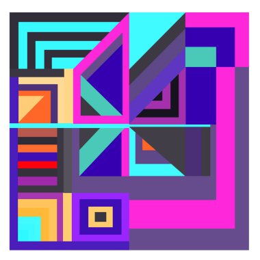 Kaynak için vektör renkli geometrik ve eğri arkaplan deseni