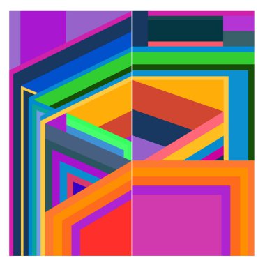 Kaynak için vektör renkli geometrik ve eğri arkaplan deseni