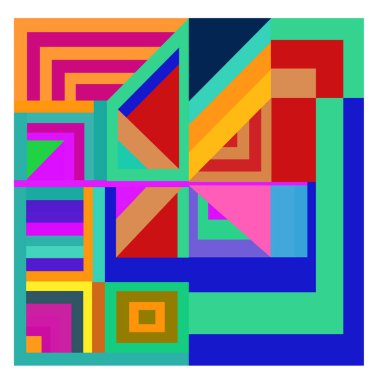 Kaynak için vektör renkli geometrik ve eğri arkaplan deseni