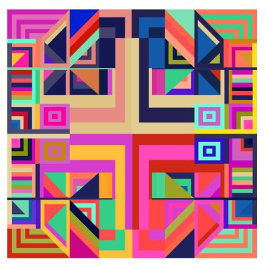 Kaynak için vektör renkli geometrik ve eğri arkaplan deseni