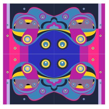Kaynak için vektör renkli geometrik ve eğri arkaplan deseni