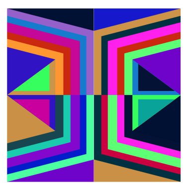 Kaynak için vektör renkli geometrik ve eğri arkaplan deseni