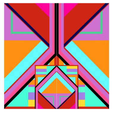 Kaynak için vektör renkli geometrik ve eğri arkaplan deseni