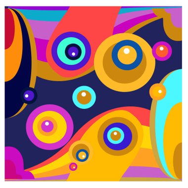 Kaynak için vektör renkli geometrik ve eğri arkaplan deseni