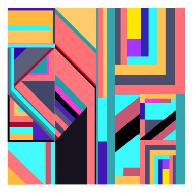 Kaynak için vektör renkli geometrik ve eğri arkaplan deseni