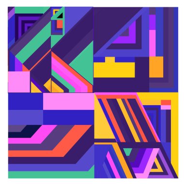 Kaynak için vektör renkli geometrik ve eğri arkaplan deseni