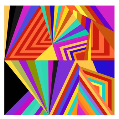 Kaynak için vektör renkli geometrik ve eğri arkaplan deseni