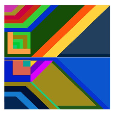 Kaynak için vektör renkli geometrik ve eğri arkaplan deseni