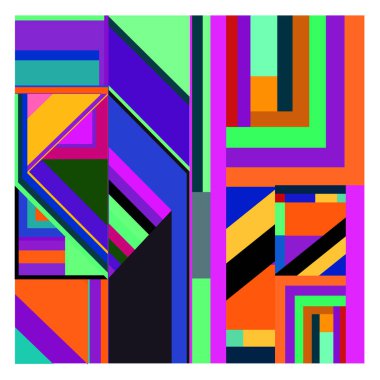 Kaynak için vektör renkli geometrik ve eğri arkaplan deseni