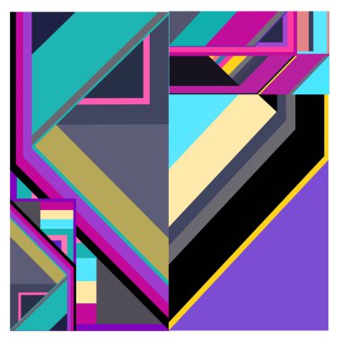 Kaynak için vektör renkli geometrik ve eğri arkaplan deseni