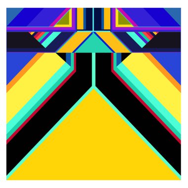 Kaynak için vektör renkli geometrik ve eğri arkaplan deseni