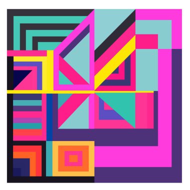 Kaynak için vektör renkli geometrik ve eğri arkaplan deseni