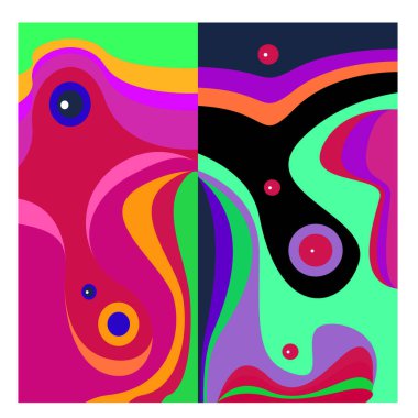 Kaynak için vektör renkli geometrik ve eğri arkaplan deseni