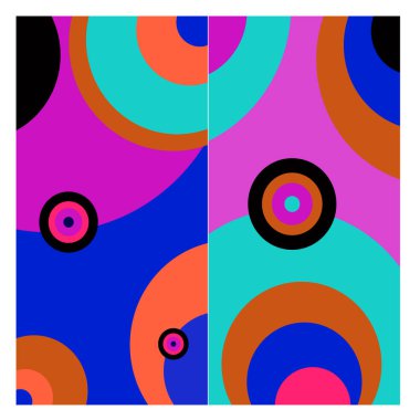 Kaynak için vektör renkli geometrik ve eğri arkaplan deseni